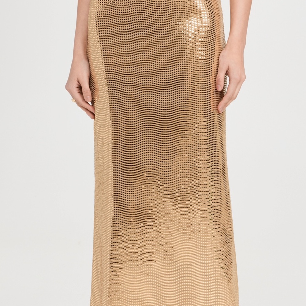 Show Me Your MuMu Saturday Gold Maxi Skirt
